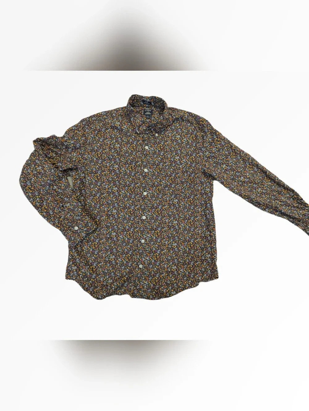 Men's Long-Sleeve Floral Button-Down Shirt - Multicolor